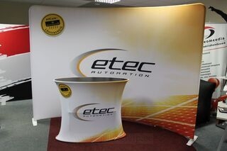 Etec advertising wall and counter